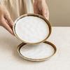 Тарелка из костяного фарфора, тарелка с краем печи, керамическая тарелка, бытовая посуда для обеденного стола, тарелка из нанокостяного фарфора, посуда, круглая десертная тарелка, тарелка для закусок