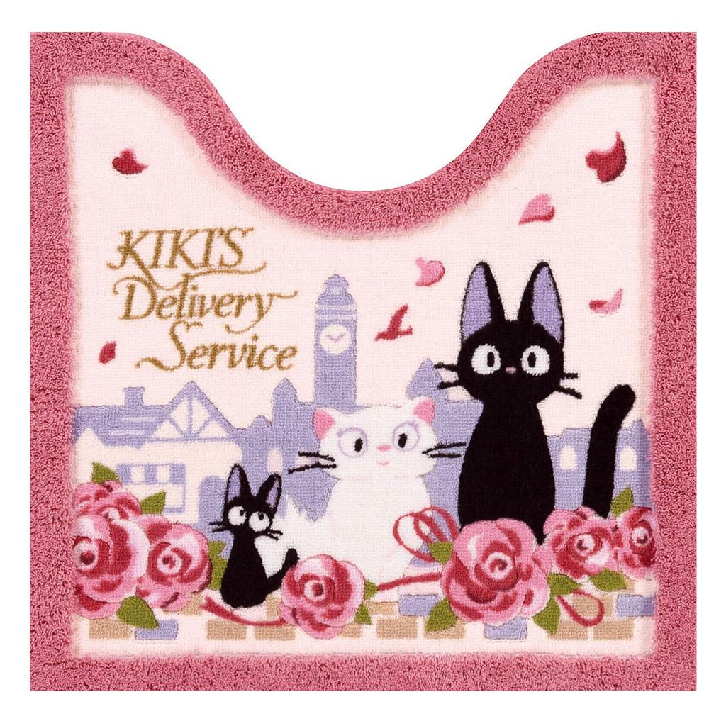 Senko Delivery Service Toilet Supplies Date with Gigi Toilet Mat 60 X 60cm Pink Character Gigi Cat Ghibli 37178 Kiki's Approx.