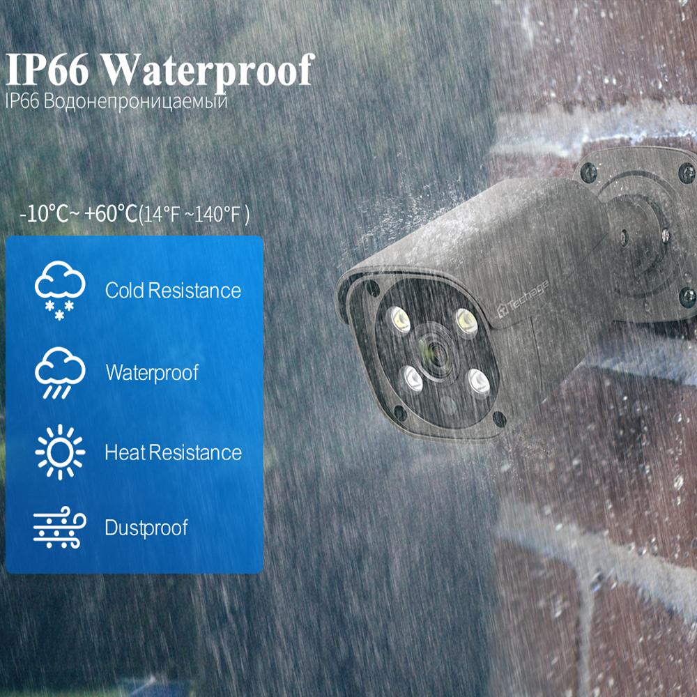 Techage 5-мегапиксельная IP-камера безопасности POE для обнаружения человека на открытом воздухе двухсторонняя аудио-видео камера наблюдения AI IP