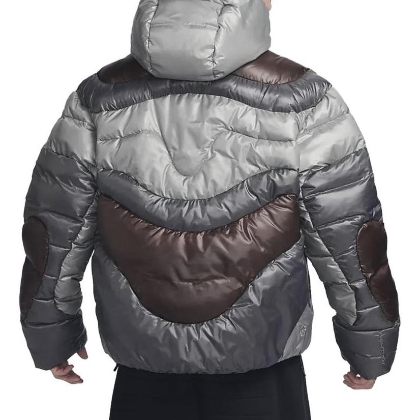 Nike Спортивная куртка свободного покроя с капюшоном в стиле колор-блок, мужская куртка светло-серого цвета FB7424-029