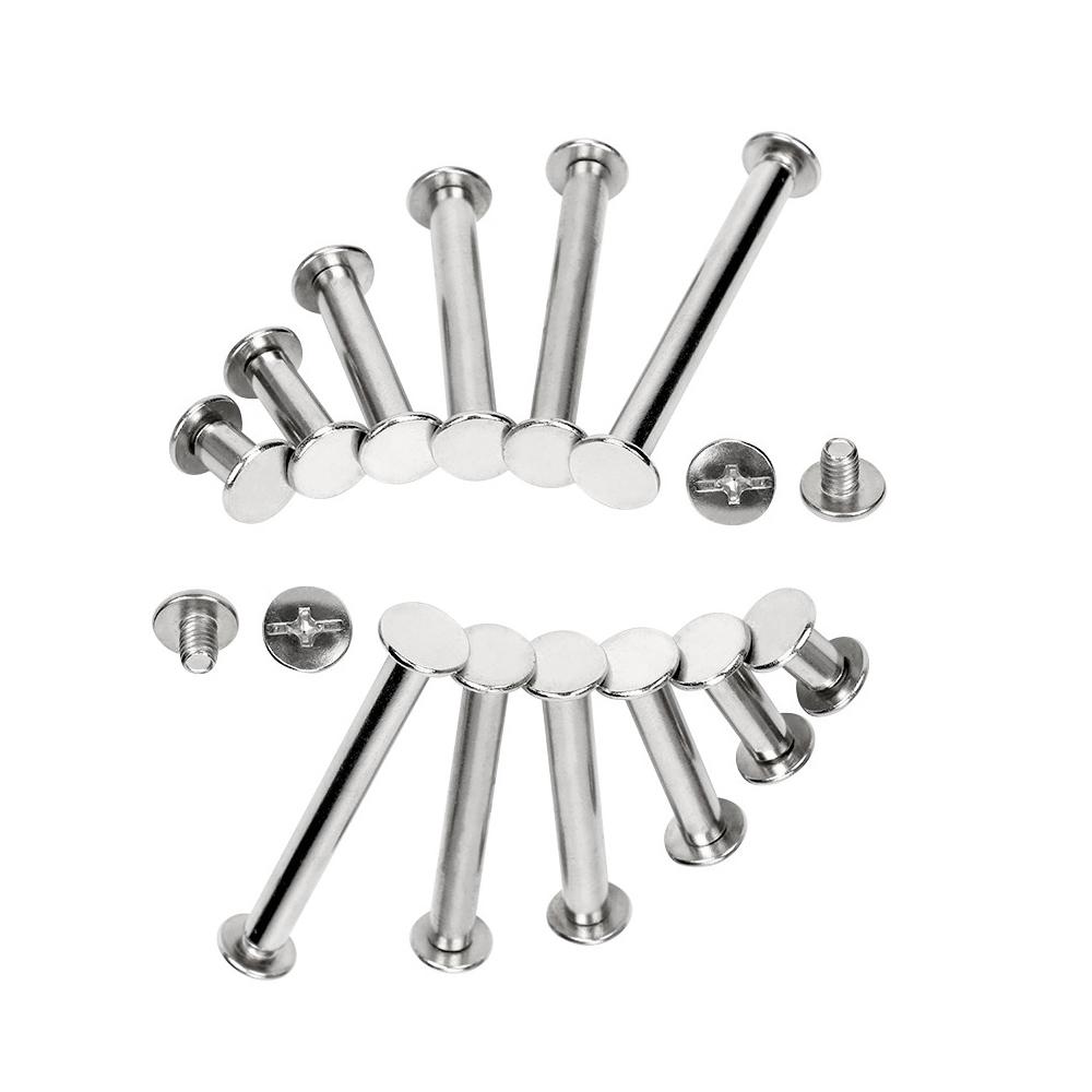 10/25/50PCS Metal Binding Chicago Screws Nails Studs Rivets For Photo Album Desk Calendar Menu Leather Craft Belt Wallet Fasteners
