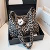 Spring Messenger Bag Casual Simple Trend Leopard Print Shoulder Bag Student Canvas Shopping Bag
