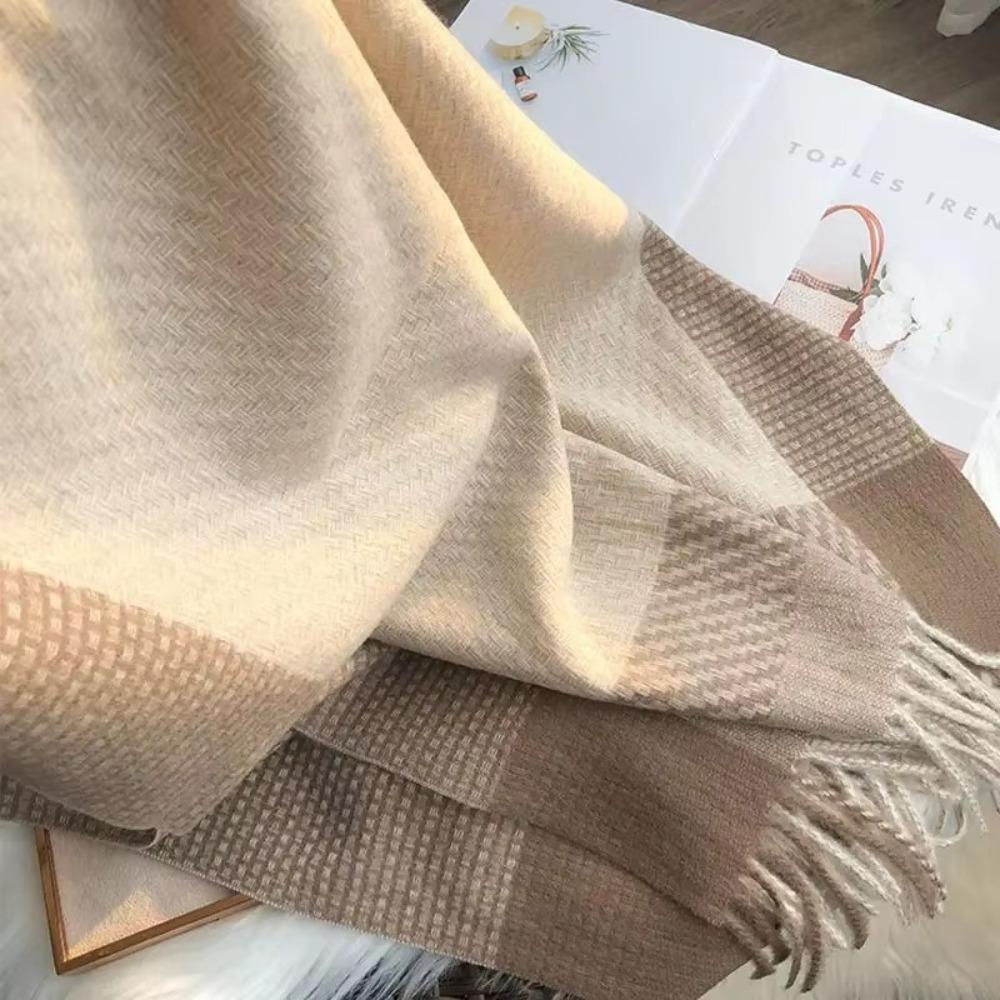 with Tassels Cashmere Scarf Thickened Neck Warmer Korean Style Wrap Shawls