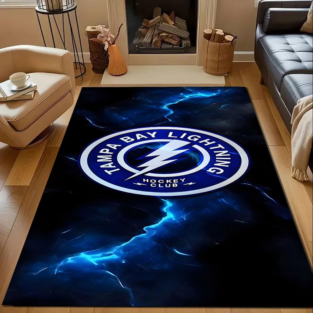 Tampa Bay Lightning Logo Design Patterned carpet, non slip mat suitable for living room and bedroom sofas
