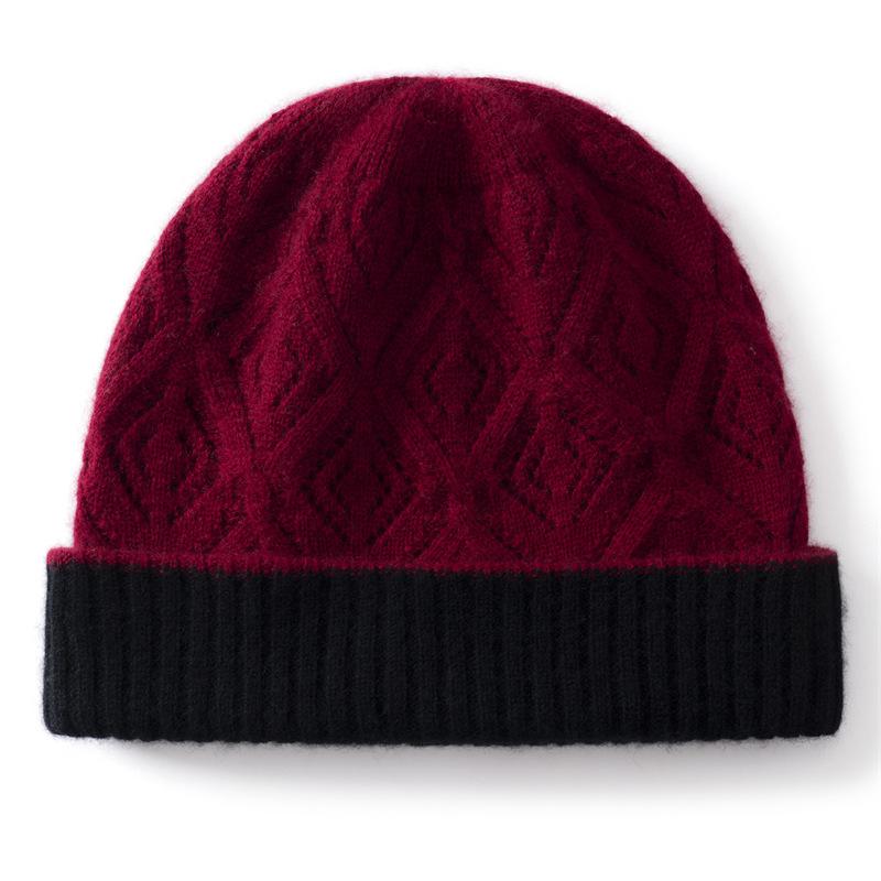 Outdoor cold protection ear protection knitted wool hat winter warm hat women's European and American fashion big head circumference stacking hat