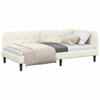 Corner Bed Frame Cream 90 x 200 cm Velvet