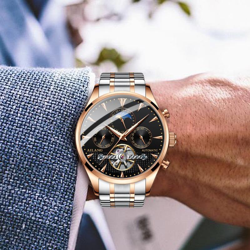 AILANG Новые часы Мужские механические часы Студенческие полностью автоматические механические мужские часы