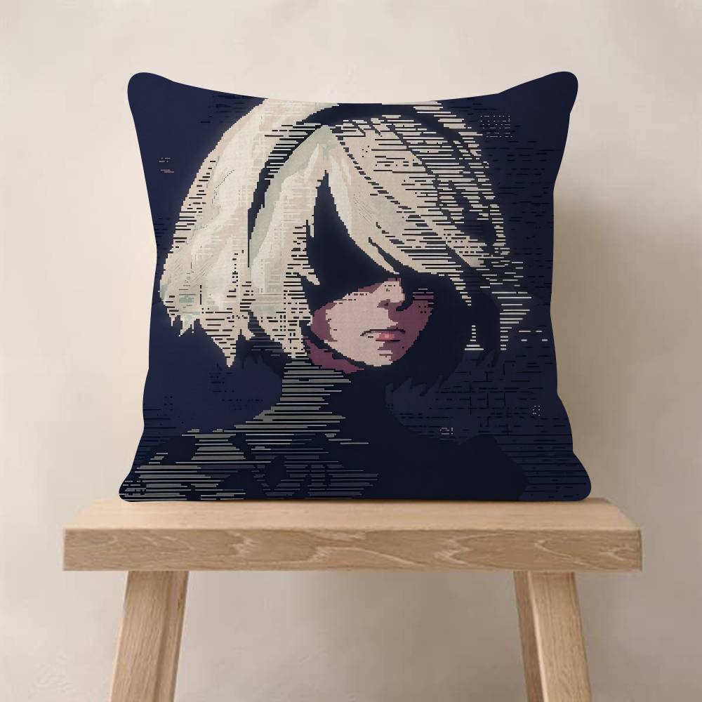 Game Nier Automata Cartoon Pillow Cushion Cover Pillowcase Living Room Sofa Home Decor