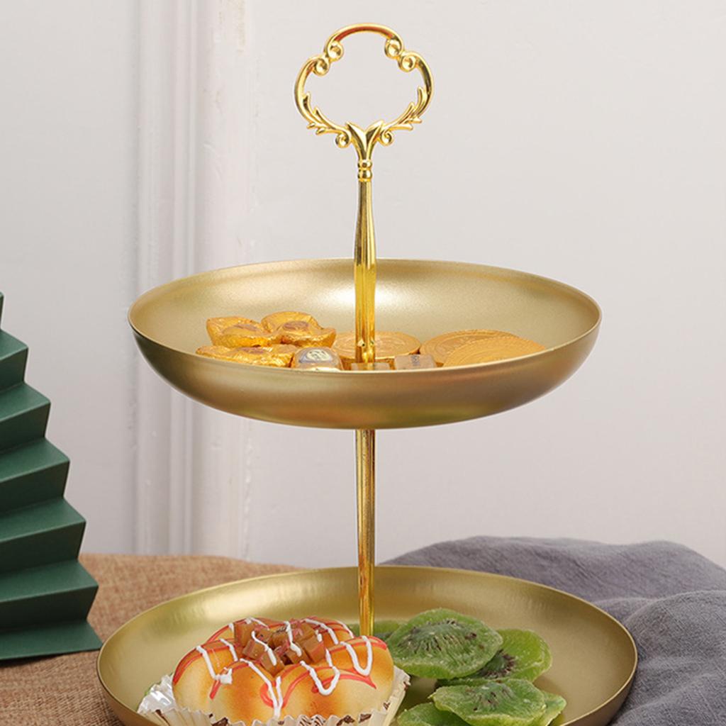 2-х уровневая подставка для фруктов и овощей на кухонную столешницу, экономящая место, поднос для хранения закусок, подставка для конфет