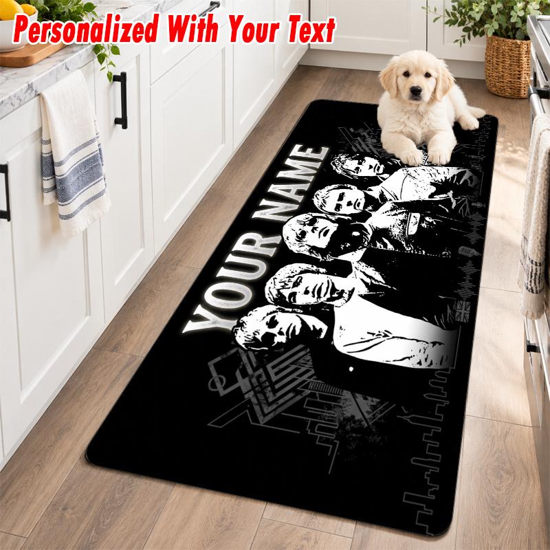Oasis Custom Text Flannel Floor Rug Soft Kitchen Mat Personalized Non Slip Carpet