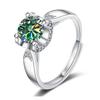 Bague Ringen Diamond-encrusted Dovetail Bull's Head Four Claws Mosanite Ring Female Simple Marriage Engagement  1or 2ct  Carat Ring