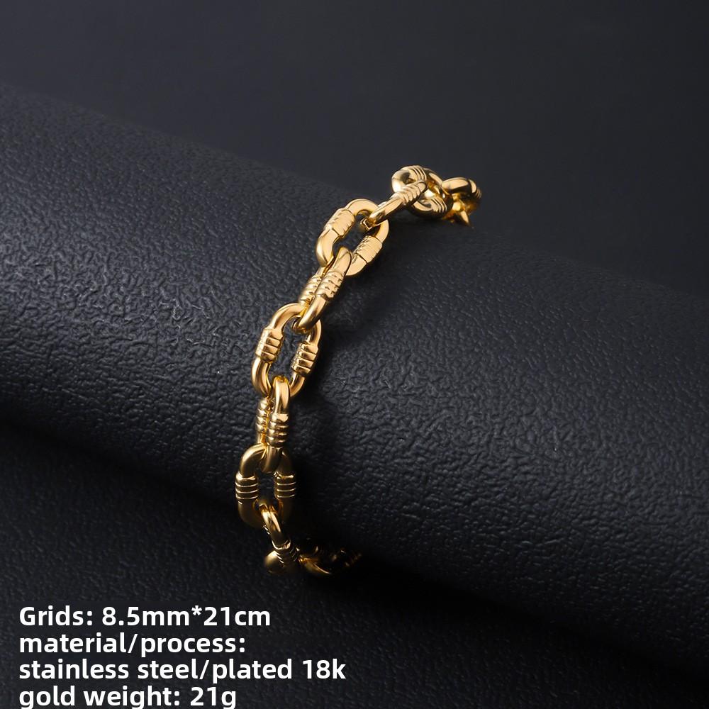 Stainless Steel Bracelet Women's Jewelry Plated with 18K Gold Non-fading Washable Men's Titanium Steel Bracelet