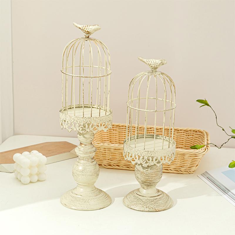 Iron Art Candlestick Home Decor Ornaments Candle Holder Ambience Birdcage Party Supplies