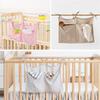 Linen Baby Bedside Hanging Storage Bag, 2 Pockets Organizer For Baby Cribs And Toys