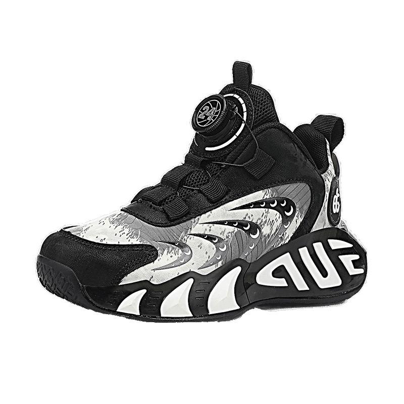 Детская обувь Мальчиковые баскетбольные кроссовки Осенне-зимние новые кроссовки для бега для девочек Флисовые теплые хлопковые туфли Водонепроницаемая спортивная обувь