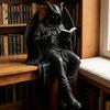 Gothic Reading Corner Accessory Dark Fantasy Figure, Skeleton Book Statue, Academy Bookshelf Ornament Home Decor for Library Office Study Room
