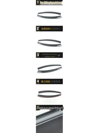 JAC 16 Refine M4 Rain Guards with Bright Strip Sun Visor Trim