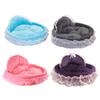 Elegant Lace Dog Puppy Bed Ruffled Princess Sofa for Small To Medium Pets Creative Pink Lace Pet Bed Cute Nest