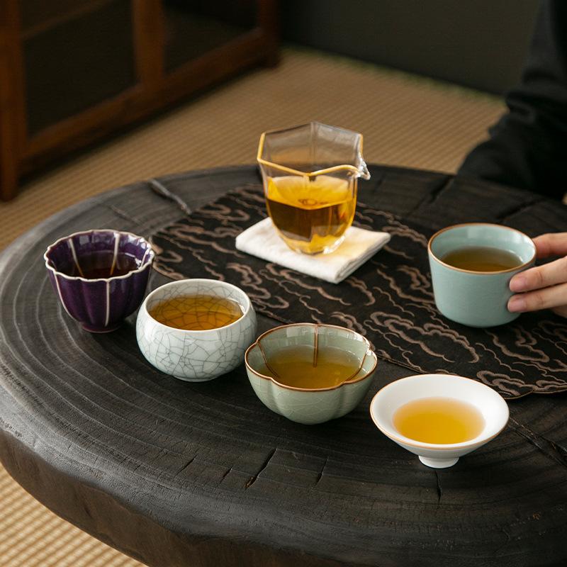 5 Pcs Gift Box Ceramic Tea Cup Set Japanese Style Retro Teaware Mug Kung Fu Tea Set Coffee Cup Teacups Tea Gifts Sake Cup
