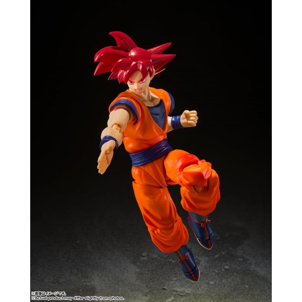 SHFiguarts Dragon Ball Super Super Saiyan God Son Goku - Бог Сайян, представленный вам праведным сердцем - Приблизительно 140 мм, окрашенный ПВХ и АБС