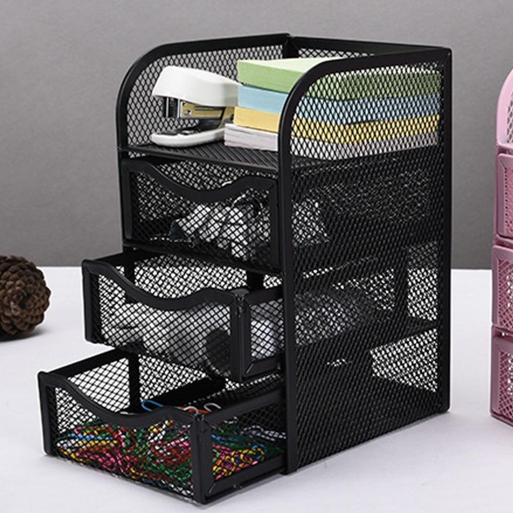 Metal Desk Organizer 3 Drawers Office Desk Organizer Desk Accessories Organizer For Office