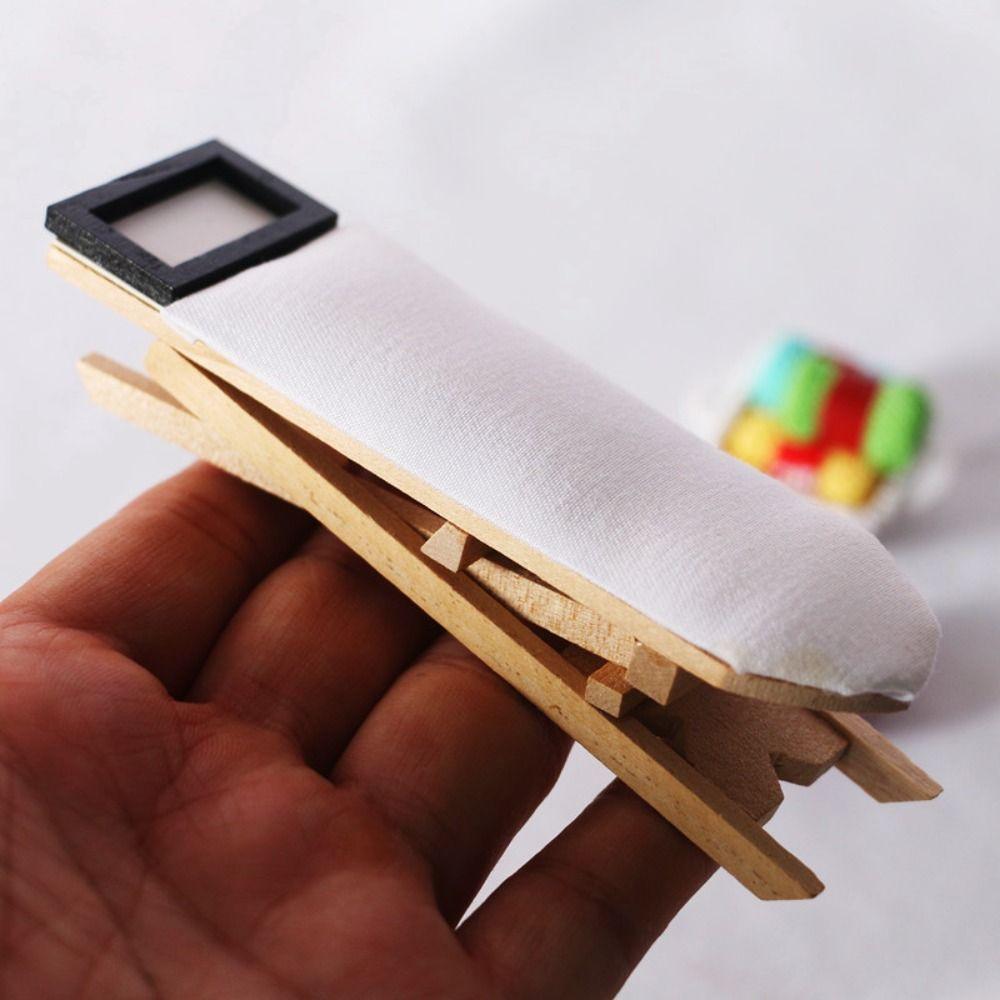 Смола Кукольный домик Миниатюрный Деревянный Гладильный Стол Металлический Кукольный домик Миниатюрная Мебель Девочки