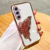 Градиентный Блестящий Чехол-Книжка с Бабочкой и Жидким Песком для Samsung A15 A35 A55 A25 A05S A54 A34 A24 A14 A13 A33 A53 Мягкий Силиконовый Чехол