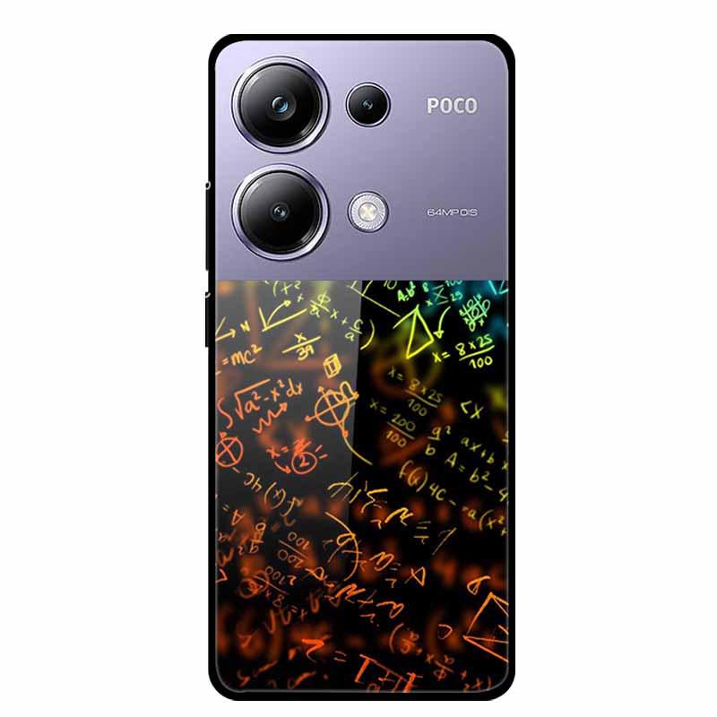 Красочный эстетичный чехол из закаленного стекла для Redmi 12 5G и POCO M6 PRO