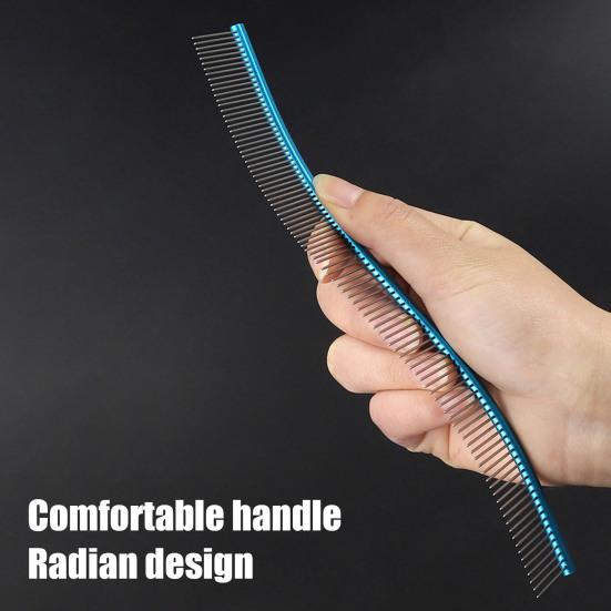Расческа для вычесывания шерсти домашних животных, изогнутая расческа из нержавеющей стали для ухода за собаками, щетка для удаления шерсти домашних животных для длинношерстных собак и кошек