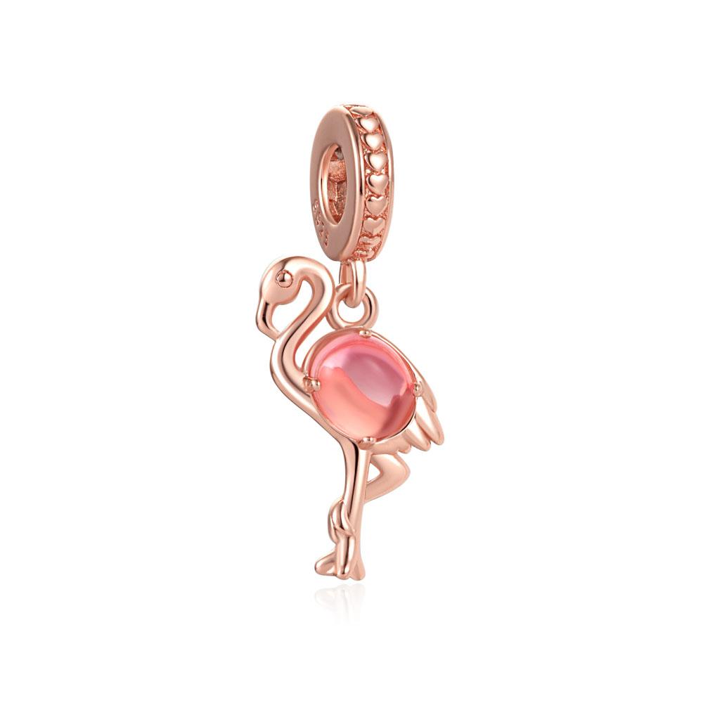 Серия Rose Gold Подвески-бусины в форме сердца Цветок Зажим Медь Подходит для Европейских Оригинальных Браслетов Сделай сам Элегантные Украшения