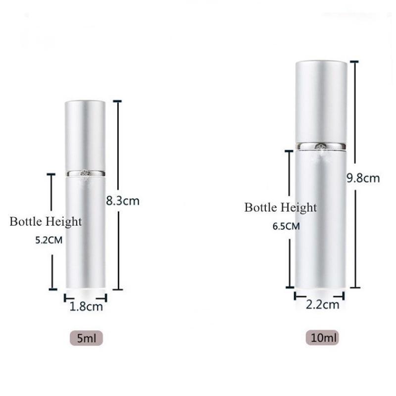 1 шт., 5 мл, 10 мл, высокое качество, многоразовый мини-распылитель для духов, распылитель, пустой стеклянный флакон для духов, алюминиевый распылитель, распылитель