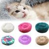 Cat Pet Dog Calming Beds Nest Warm Fluffy Plush Comfy Soft Mattress Donut Pad