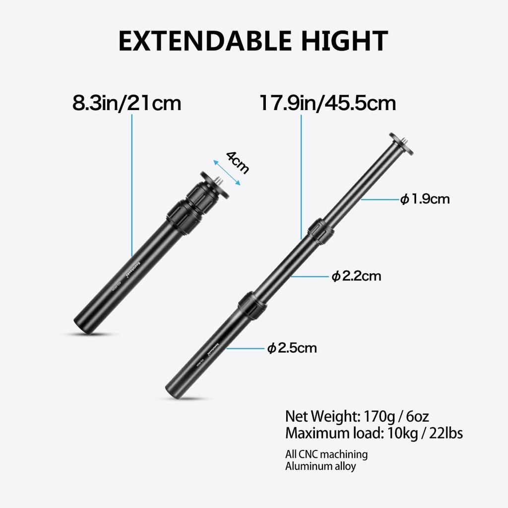 Штатив Koolehaoda, удлинительная штанга, универсальная удлинительная штанга, телескопическая длина, алюминиевый сплав, удлинительная штанга с резьбой для камеры мобильного телефона