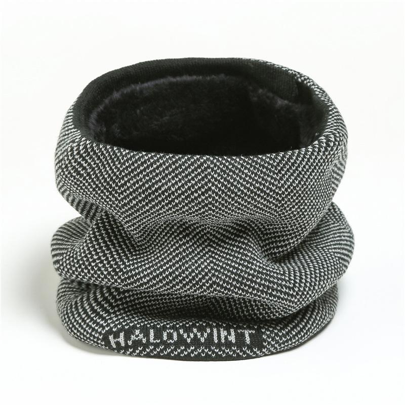 New Knitted Winter Warm Ring Neck Scarf Fashion Solid Men Women Outdoor Warm Full Face Mask with Plush Soft Muffler Bufanda