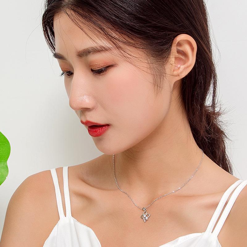 S925 стерлингового серебра полые цветы со стразами модный корейский стиль темпераментный холодный стиль Ins кулон женский серебряный ювелирный кулон серебро