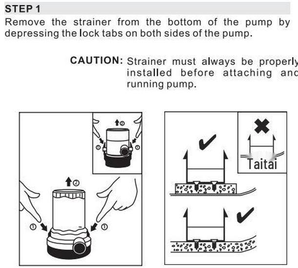 1500/2000 GPH 12V/24V DC Submersible Bilge Pump for Yacht Drainage