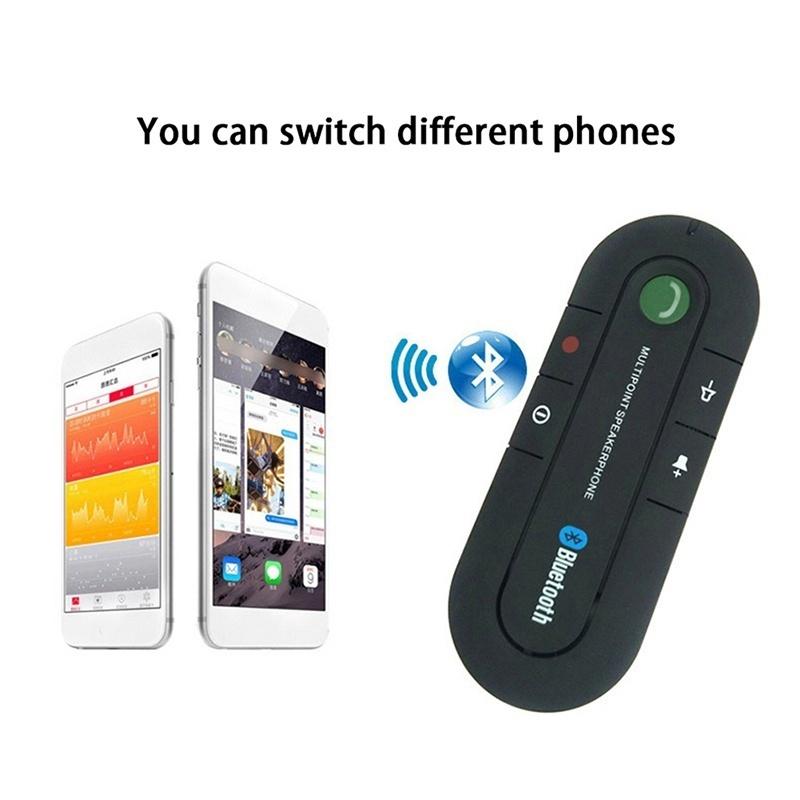 Беспроводная многоточечная связь Bluetooth Hands Free Автомобильная громкая связь Динамик Зажим для козырька