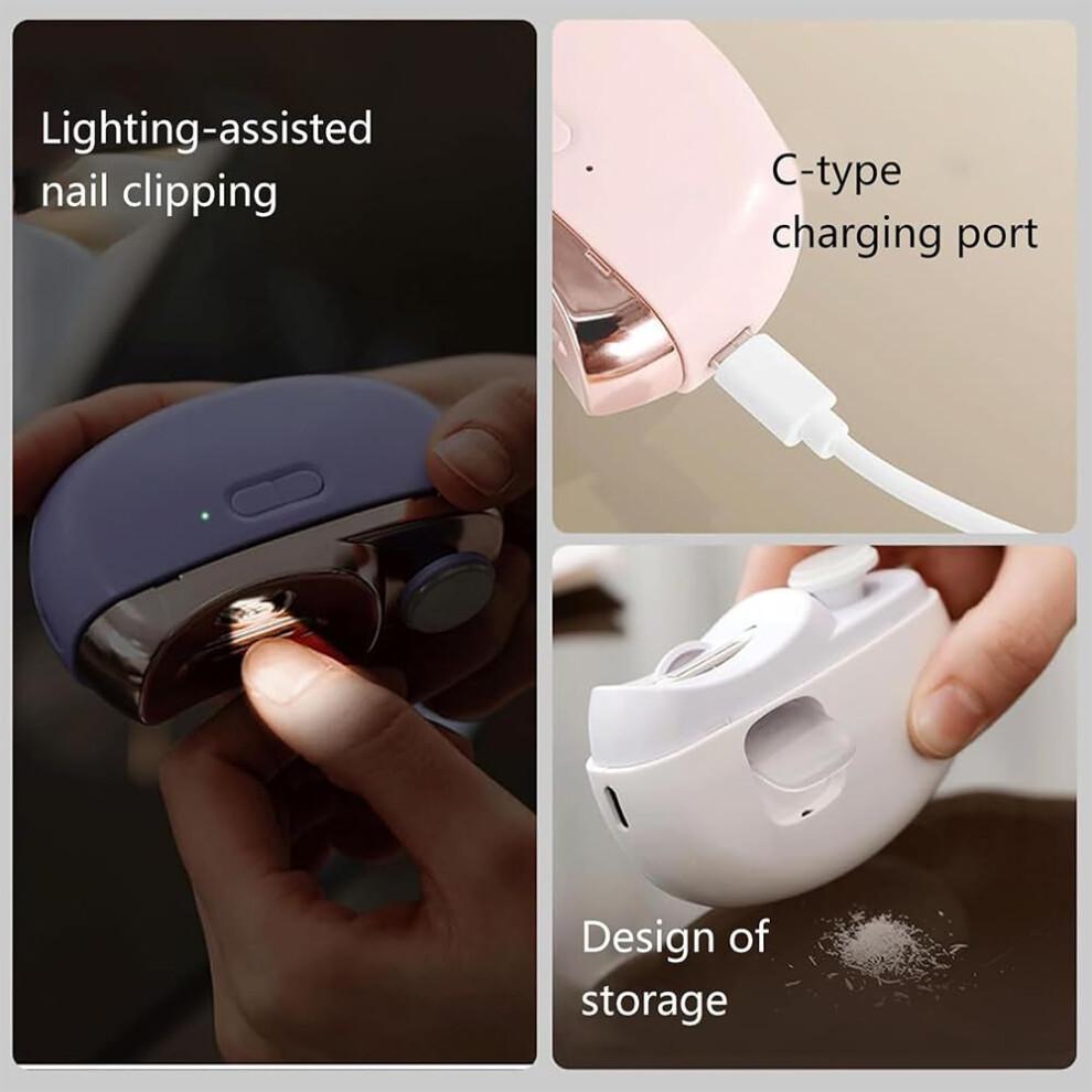 Electric Nail Clipper for Seniors, 3 in 1 Automatic Trimmer with Polishing, Rechargeable Design