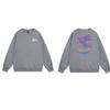 Unisex Oversized Crewneck Fleece-Lined Cotton Sweatshirt With Dice Letter Print Winter Casual Wear