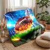 Flaming Football with Lightning Theme blanket Lightweight Warm Flannel Blanket Decorative Throw Blanket for Home Decoration