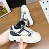 2025 Summer New Women's Slim Fit Platform Chunky Dad Shoes College Style Thick Sole Heightening Sporty Sneakers