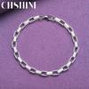 CHSHINE 925 Sterling Silver Square Chain Bracelet For Women Wedding Party Fashion Charm Jewelry