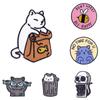 On Clothes Cartoon Cat Patches Stripe Cute Cat Applique For Clothing Stickers DIY Iron On Patches Embroidery Patch Hippie Badges