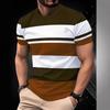 2025 Summer Stripe Graphic 3d Digital Printing Street T Shirt Men Fashion Tops Men'S Leisure Clothing