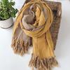 Winter Keepwarm Cotton Double-sided Square Patterned Thickened Scarf Shawl