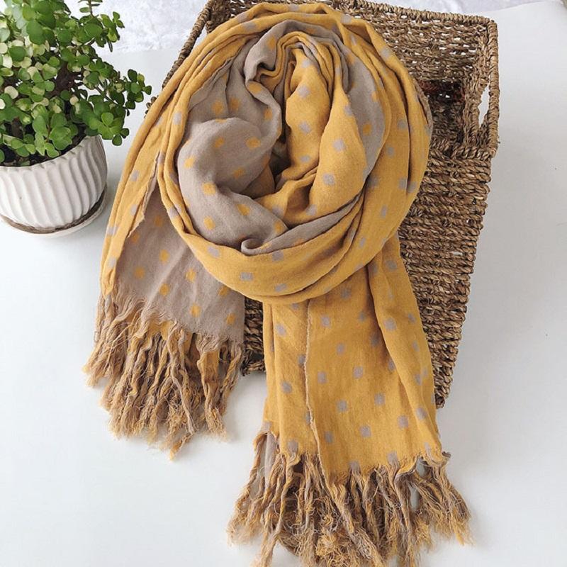 Winter Keepwarm Cotton Double-sided Square Patterned Thickened Scarf Shawl