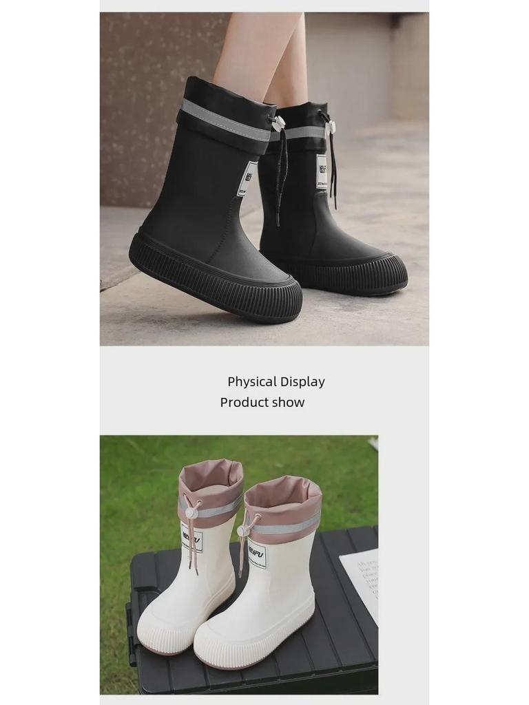 Модные женские водонепроницаемые резиновые сапоги 2024 года — нескользящие, удобные и прочные для кемпинга