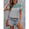 Trendy Women's Round Neck T-Shirt Summer Outdoor Fashion Short Sleeve Tops OverSize Loose Women's Clothing Striped Printed Style