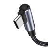 PD100W Type-C USB C 90-градусный кабель для передачи данных 100 Вт 480 Мбит/с быстрая зарядка нейлоновый шнур линия передачи данных