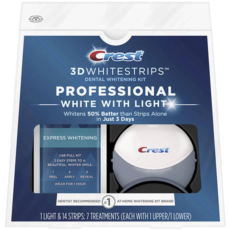 Набор для отбеливания зубов Crest с отбеливающими полосками и устройством для отбеливания синим светом